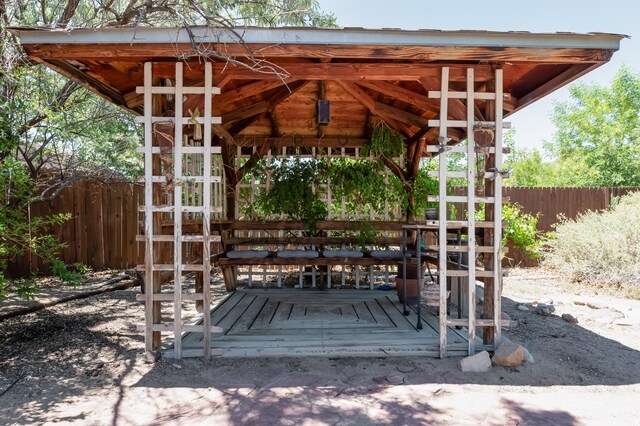 3121 Grande Vista Pl NW, Albuquerque, NM 87120 - view of patio / terrace featuring a gazebo and a wooden deck