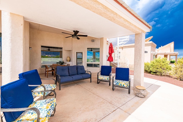 2392 Manzano Loop NE, Rio Rancho, NM 87144 - view of patio featuring ceiling fan, outdoor lounge area, and outdoor dining area