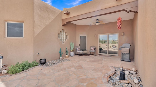 59 Sky Mountain Rd, Placitas, NM 87043 - view of patio / terrace featuring ceiling fan
