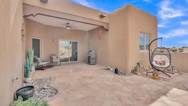 59 Sky Mountain Rd, Placitas, NM 87043 - view of patio with a ceiling fan
