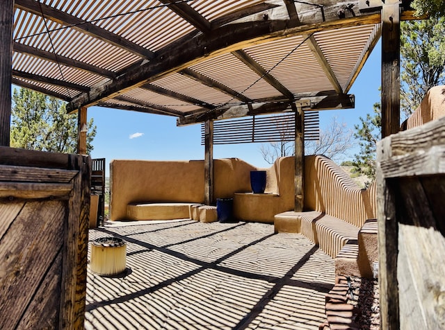52 Tejon Canon Rd, Placitas, NM 87043 - view of patio featuring a pergola