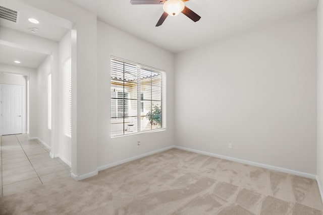 729 Sierra Verde Way NE, Rio Rancho, NM 87124 - empty room featuring light carpet, a ceiling fan, baseboards, and recessed lighting