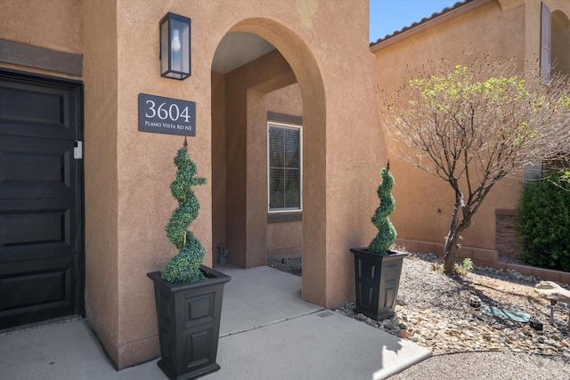 3604 Plano Vista Rd NE, Rio Rancho, NM 87124 - entrance to property featuring stucco siding