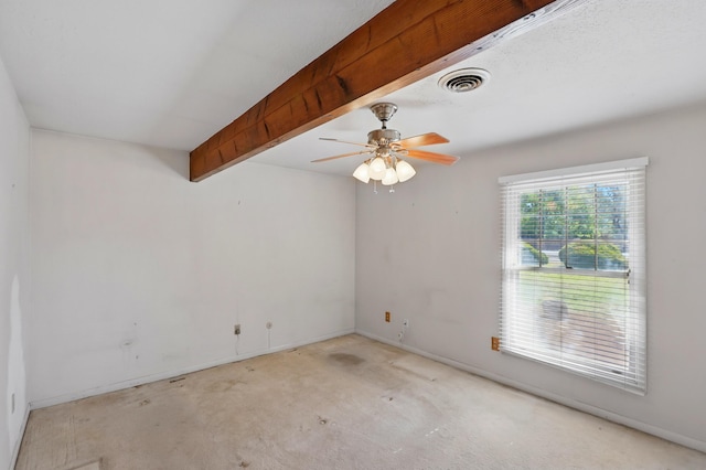 1595 W Bosque Loop, Bosque Farms, NM 87068 - carpeted spare room featuring beamed ceiling and baseboards