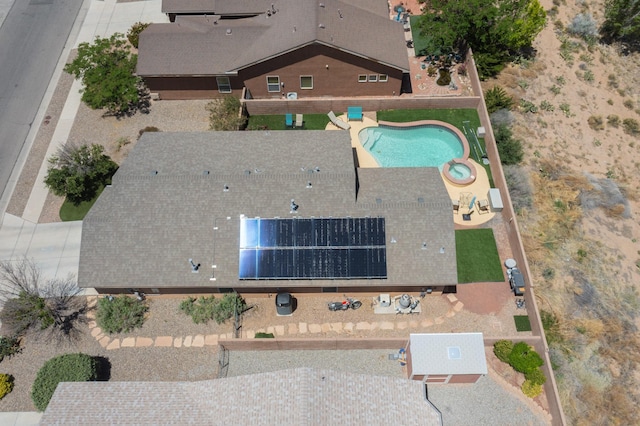 1250 Carnival Ave NW, Los Lunas, NM 87031 - view from above of property featuring a pool