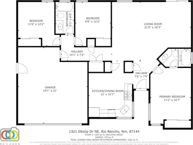 1321 Elkslip Dr NE, Rio Rancho, NM 87144 - home floor plan