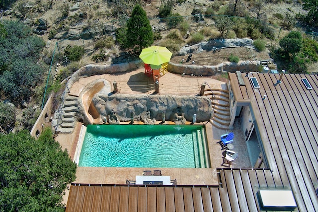 1106 Warm Sands Dr SE, Albuquerque, NM 87123 - drone / aerial view of a pool
