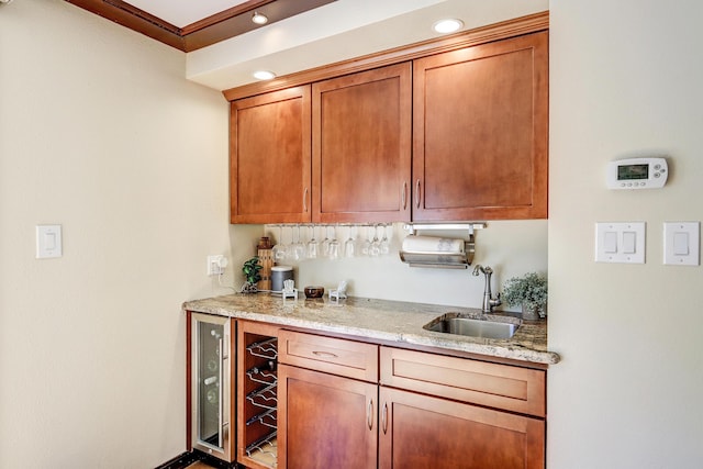 1106 Warm Sands Dr SE, Albuquerque, NM 87123 - indoor bar with recessed lighting and wine cooler