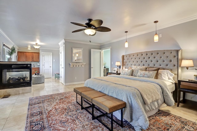1106 Warm Sands Dr SE, Albuquerque, NM 87123 - bedroom with ornamental molding, light tile patterned floors, and baseboards