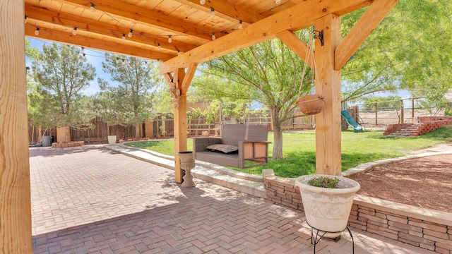 2815 Linda Pl SW, Albuquerque, NM 87105 - view of patio featuring a playground and a gazebo