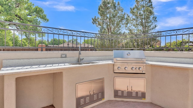 2815 Linda Pl SW, Albuquerque, NM 87105 - view of patio / terrace featuring area for grilling, a sink, and fence