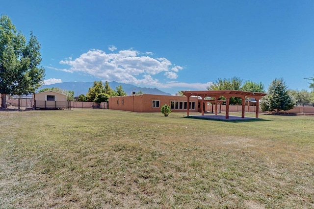 501 Calle De La Angel, Bernalillo, NM 87004 - view of yard with a pergola and a mountain view