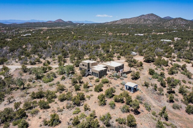 26 Apache Creek Rd, Santa Fe, NM 87505 - aerial view of property and surrounding area featuring a mountainous background