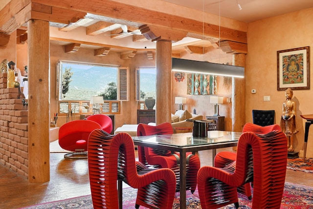28 Canon Escondido, Sandia Park, NM 87047 - dining area with wood finished floors