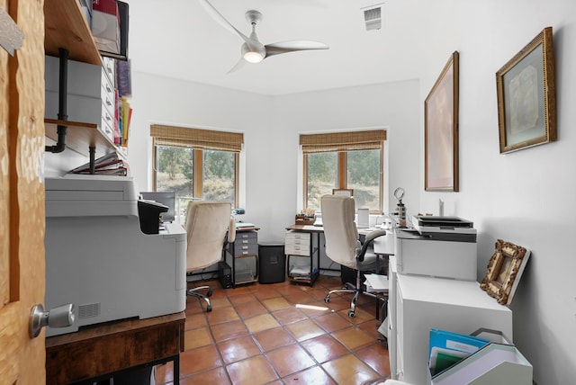 28 Canon Escondido, Sandia Park, NM 87047 - tiled home office with a ceiling fan