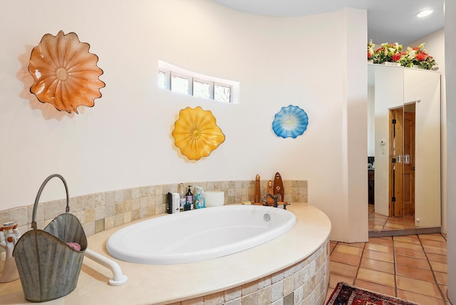 28 Canon Escondido, Sandia Park, NM 87047 - full bathroom featuring a garden tub and tile patterned floors