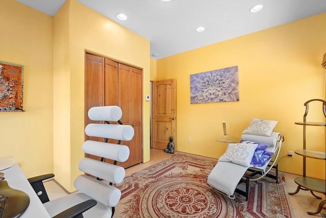 28 Canon Escondido, Sandia Park, NM 87047 - living area with light colored carpet and recessed lighting
