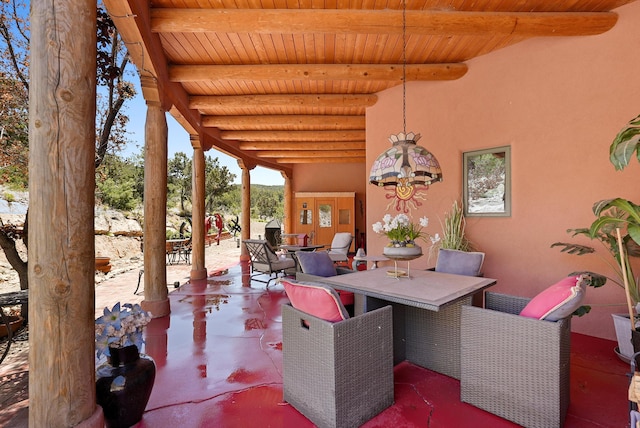 28 Canon Escondido, Sandia Park, NM 87047 - view of patio with outdoor dining area