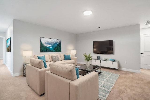 801 Horned Owl Dr NE, Albuquerque, NM 87122 - living room featuring light colored carpet and baseboards