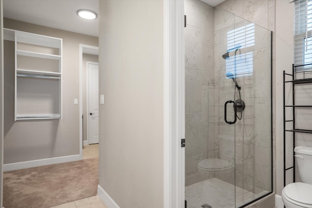 801 Horned Owl Dr NE, Albuquerque, NM 87122 - full bathroom featuring toilet, a shower stall, and baseboards