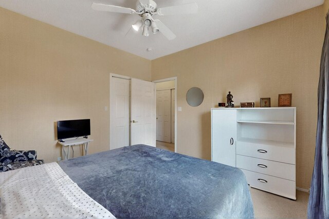 10320 Durham St NW, Albuquerque, NM 87114 - bedroom with light carpet and a ceiling fan