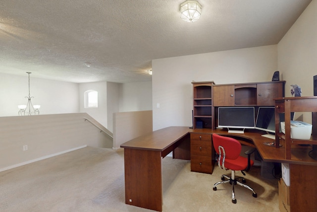1723 Avenida Real, Albuquerque, NM 87105 - office area featuring light carpet and a textured ceiling