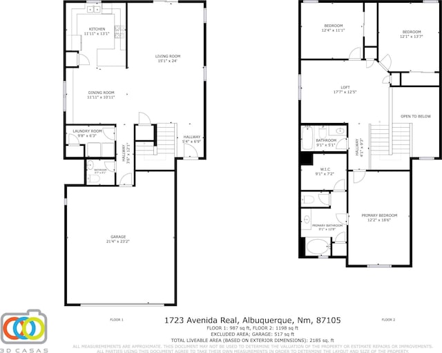 1723 Avenida Real, Albuquerque, NM 87105 - room layout
