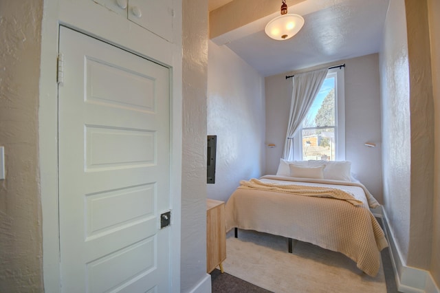 223 14th St NW, Albuquerque, NM 87104 - bedroom with a textured wall and carpet floors
