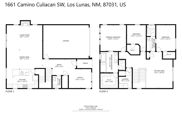 1661 Camino Culiacan, Los Lunas, NM 87031 - floor plan / room layout