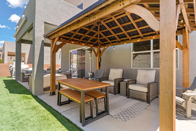 1661 Camino Culiacan, Los Lunas, NM 87031 - view of patio / terrace featuring outdoor lounge area, a gazebo, and a grill