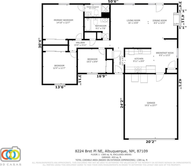 8224 Bret Pl NE, Albuquerque, NM 87109 - home floor plan