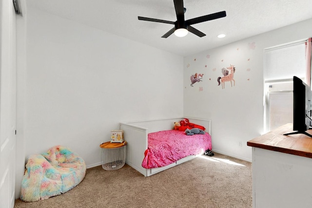 1605 Copper Mountain Trl NW, Albuquerque, NM 87120 - carpeted bedroom featuring baseboards, ceiling fan, and recessed lighting