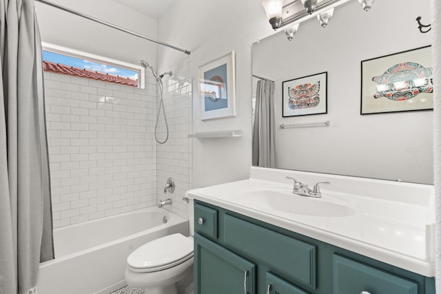 3827 Fox Sparrow Trl NW, Albuquerque, NM 87120 - bathroom with shower / bath combo with shower curtain, toilet, and vanity
