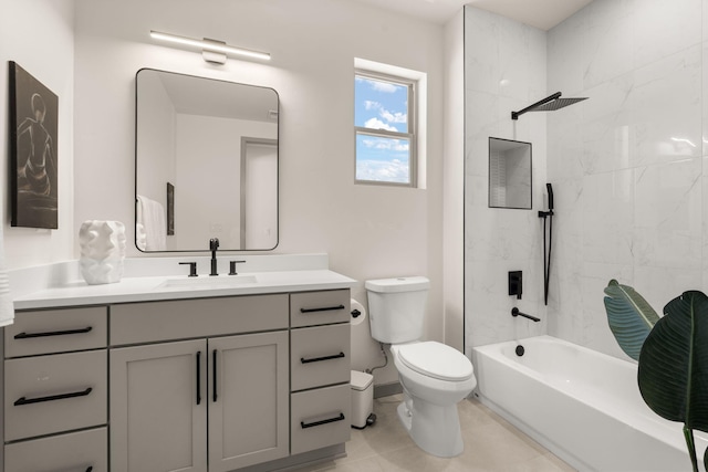 1413 6th St SE, Rio Rancho, NM 87124 - full bath with vanity, toilet,  shower combination, and tile patterned floors