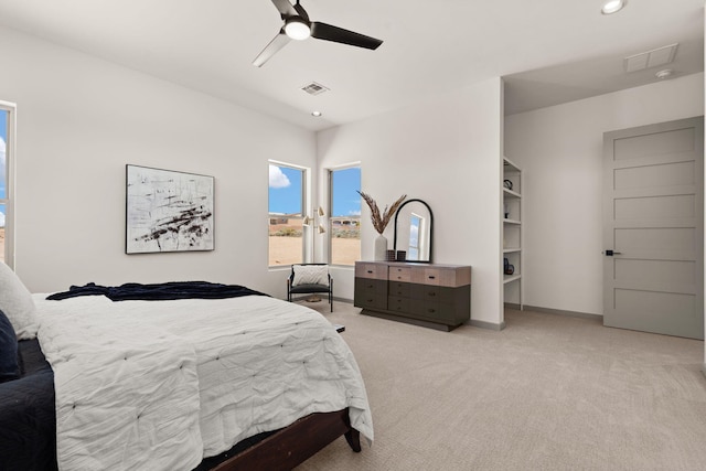 1413 6th St SE, Rio Rancho, NM 87124 - carpeted bedroom with ceiling fan, baseboards, and recessed lighting