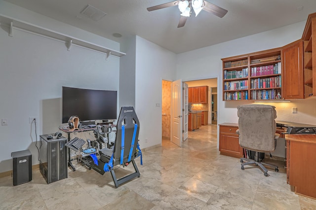 4110 Waterwillow Pl NW, Albuquerque, NM 87120 - office area with a ceiling fan