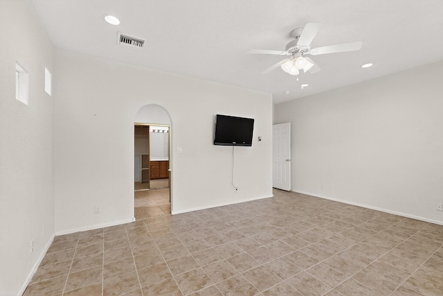 2517 Georgene Dr NE, Albuquerque, NM 87112 - unfurnished room featuring ceiling fan, recessed lighting, and light tile patterned floors