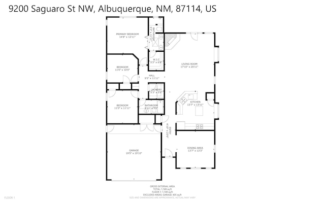 9200 Saguaro St NW, Albuquerque, NM 87114 - home floor plan