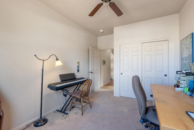 4612 Cactus Ave NW, Albuquerque, NM 87114 - office space with a ceiling fan, carpet floors, and baseboards