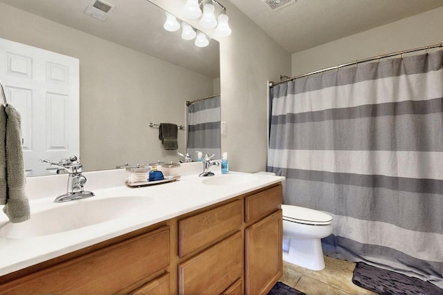 1412 Wind Ridge Dr NW, Albuquerque, NM 87120 - full bathroom featuring double vanity, tile patterned floors, and a shower with curtain