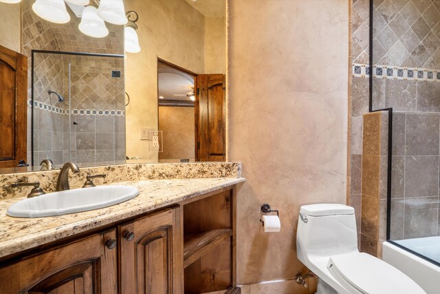 9301 Black Farm Ln NW, Albuquerque, NM 87114 - bathroom with vanity and shower / bath combination with glass door