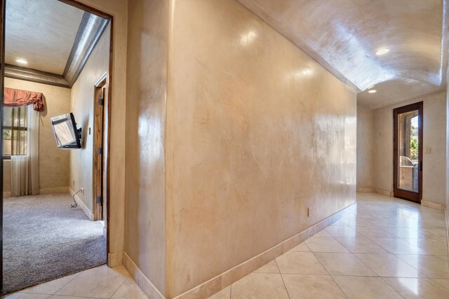 9301 Black Farm Ln NW, Albuquerque, NM 87114 - hallway featuring recessed lighting and light tile patterned floors