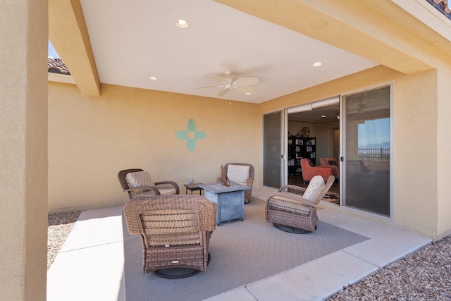 6413 Kings Cyn NE, Rio Rancho, NM 87144 - view of patio with ceiling fan