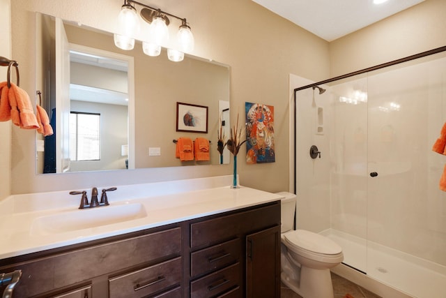6413 Kings Cyn NE, Rio Rancho, NM 87144 - full bath featuring a shower stall, vanity, and toilet