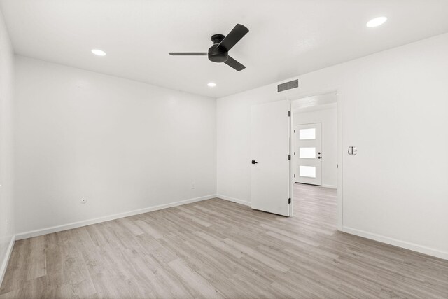 7525 Gill St NE, Albuquerque, NM 87109 - spare room with a ceiling fan, light wood-style floors, baseboards, and recessed lighting