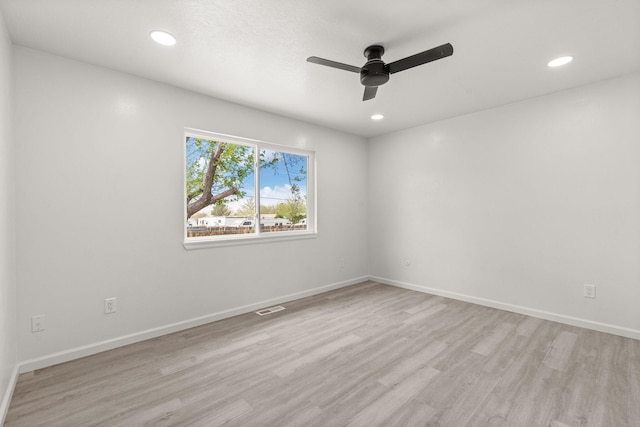 7525 Gill St NE, Albuquerque, NM 87109 - unfurnished room featuring a ceiling fan, light wood finished floors, recessed lighting, and baseboards