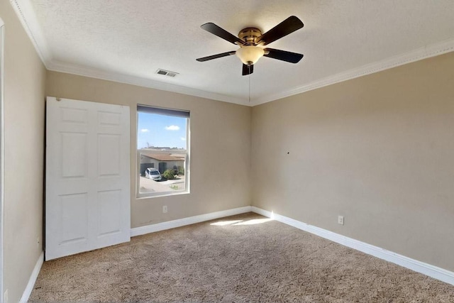 6505 Basket Weaver Ave NW, Albuquerque, NM 87114 - carpeted spare room featuring a ceiling fan, baseboards, and ornamental molding