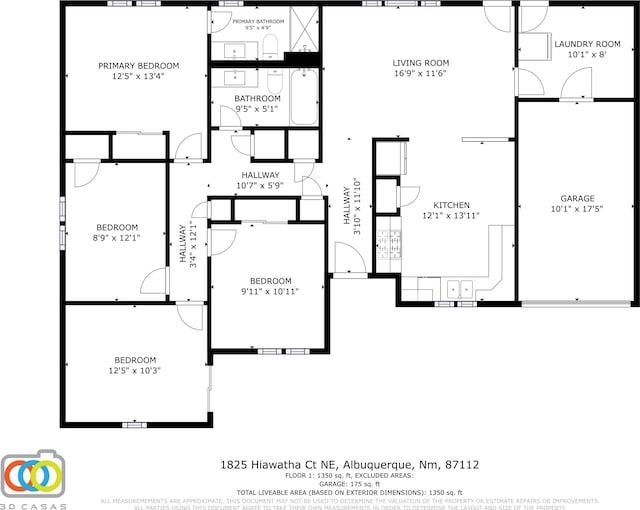 1825 Hiawatha Ct NE, Albuquerque, NM 87112 - floor plan / room layout