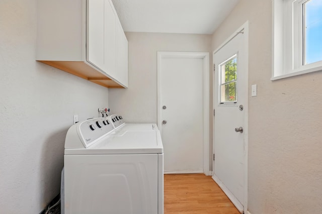 9722 Apache Ave NE, Albuquerque, NM 87112 - laundry area with washer and dryer, cabinet space, and light wood-type flooring