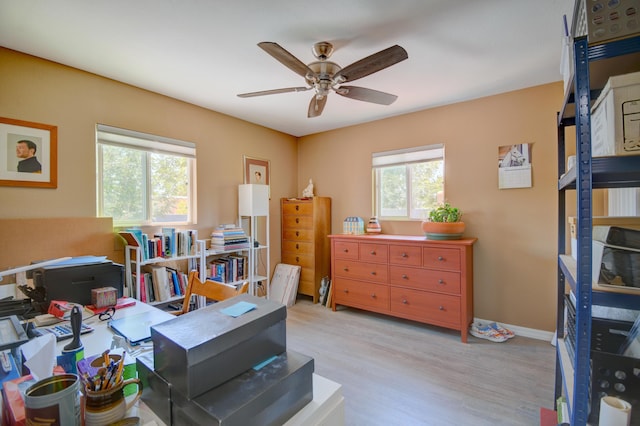 10008 Propps St NE, Albuquerque, NM 87112 - office with a ceiling fan and light wood-style floors